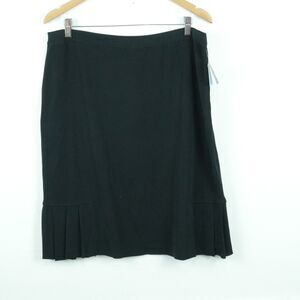 Ming Wang XL Skirt Black Knit‎ Pleated Office Career Capsule Minimal Classic New